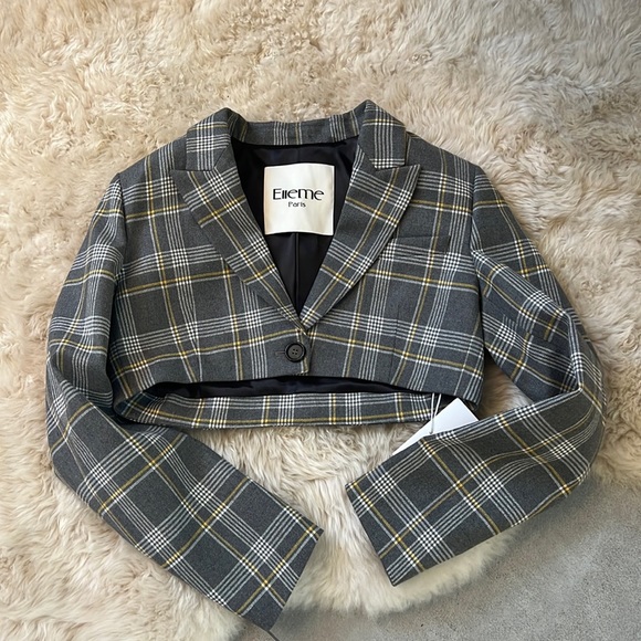 Elleme Checked Cropped Jacket - Picture 2 of 9